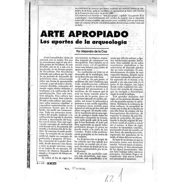 Arte apropiado. Los aportes de la arqueología.Arte apropiado. Los aportes de la arqueología.